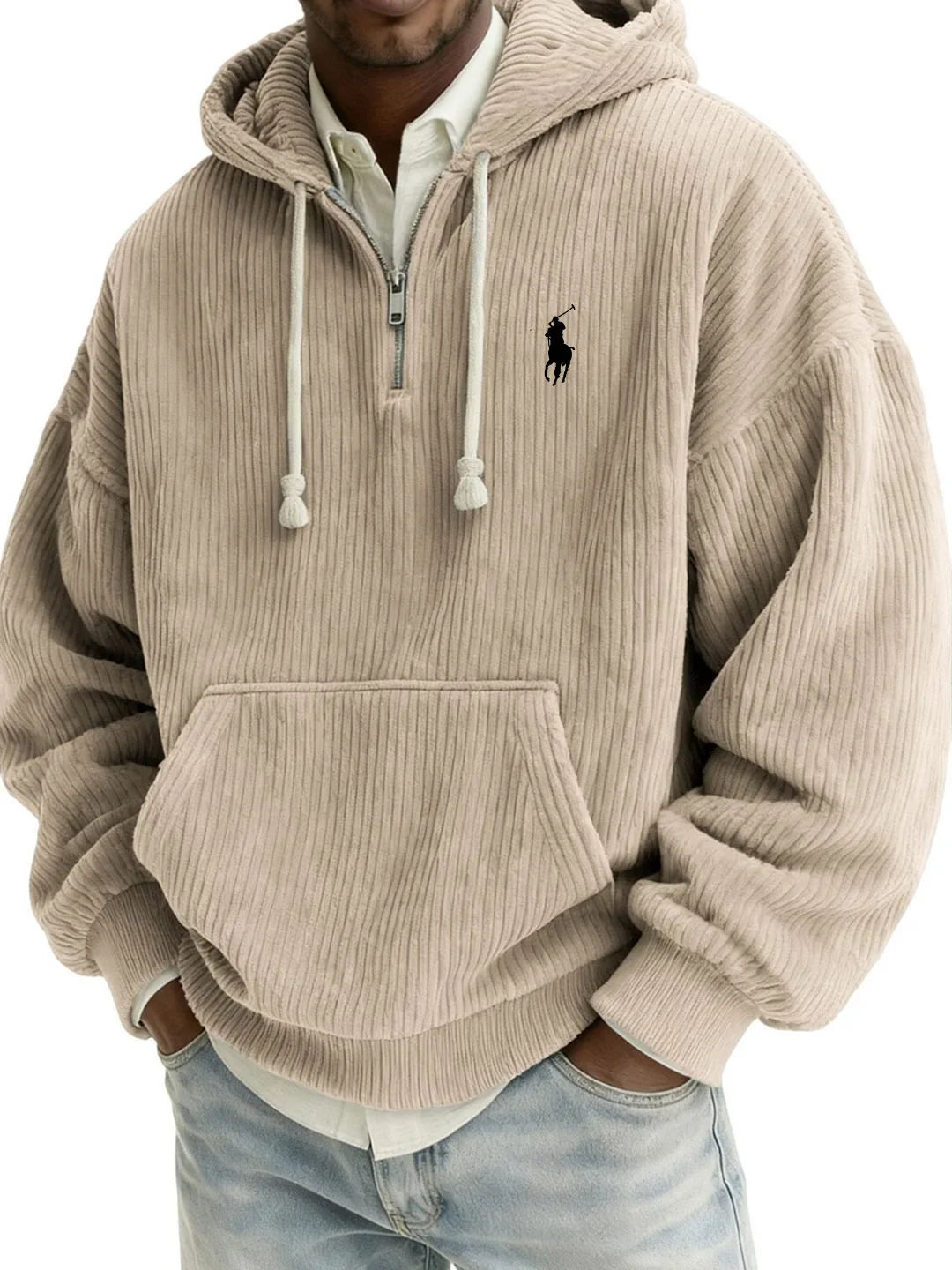 Sudadera con Capucha de Pana Cálida y con Estilo para Hombre – Moda de Invierno