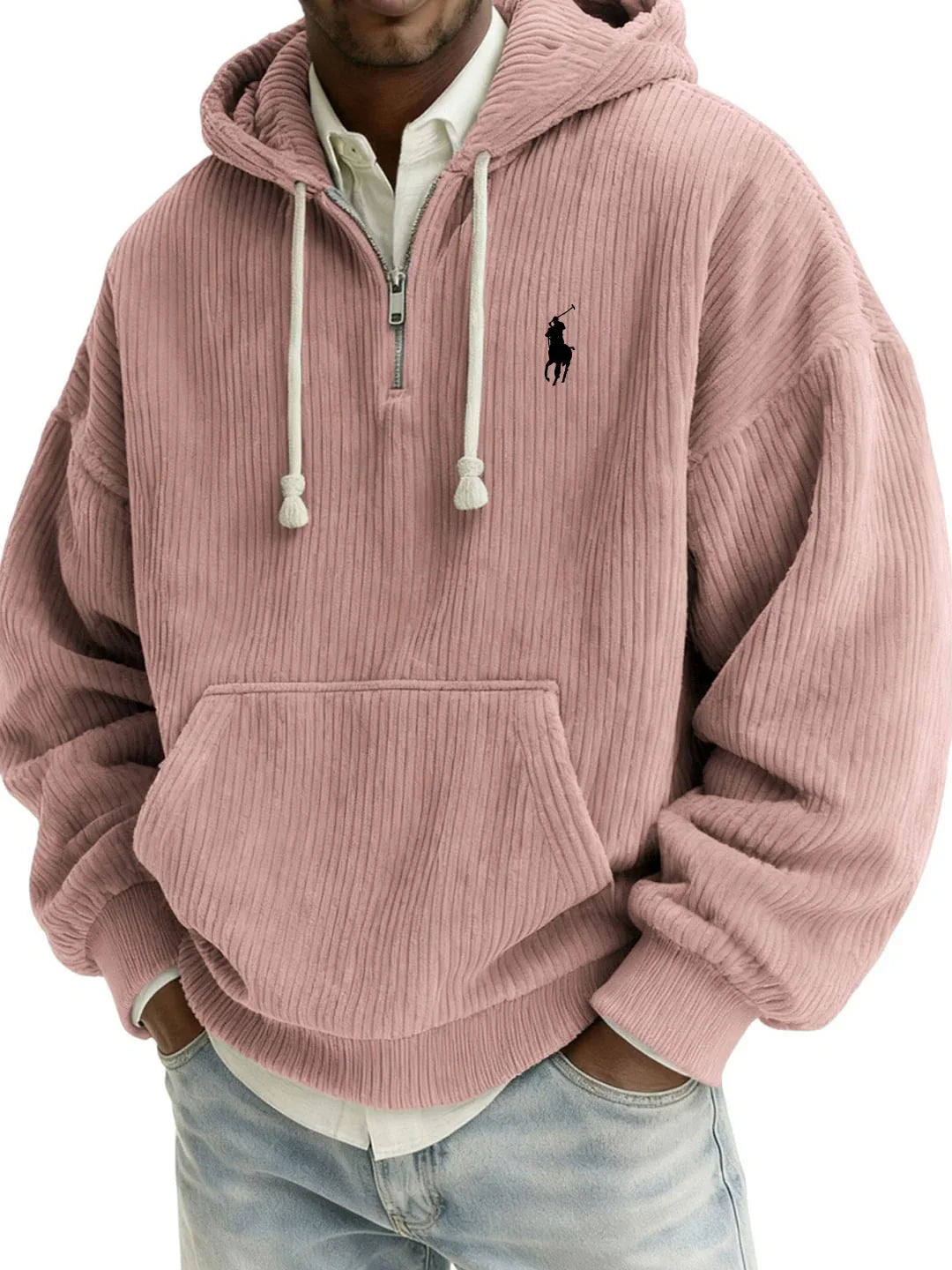 Sudadera con Capucha de Pana Cálida y con Estilo para Hombre – Moda de Invierno