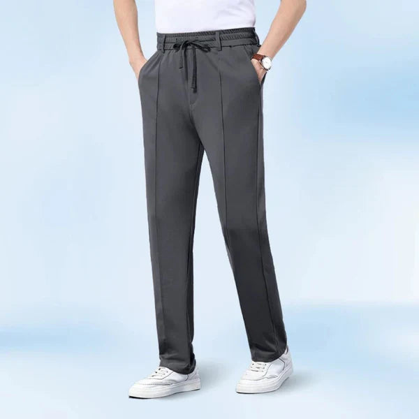 Pantalones de tiro alto elásticos con tela de seda helada