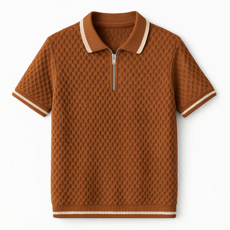 Polo de punto con cremallera