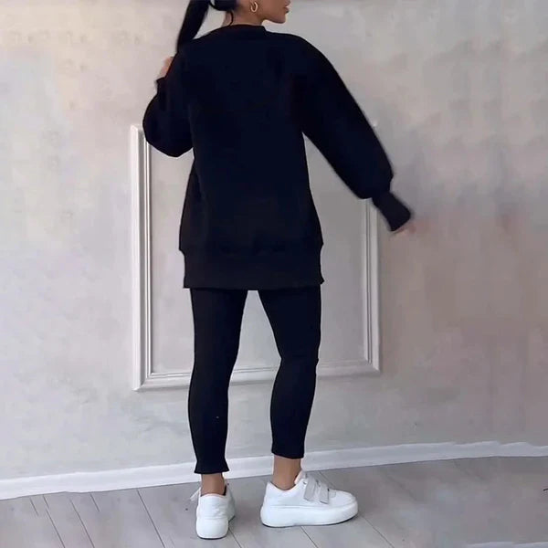Conjunto de sudadera y leggings para mujer relajados