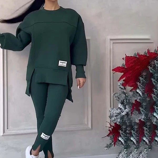 Conjunto de sudadera y leggings para mujer relajados