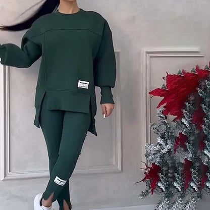 Conjunto de sudadera y leggings para mujer relajados